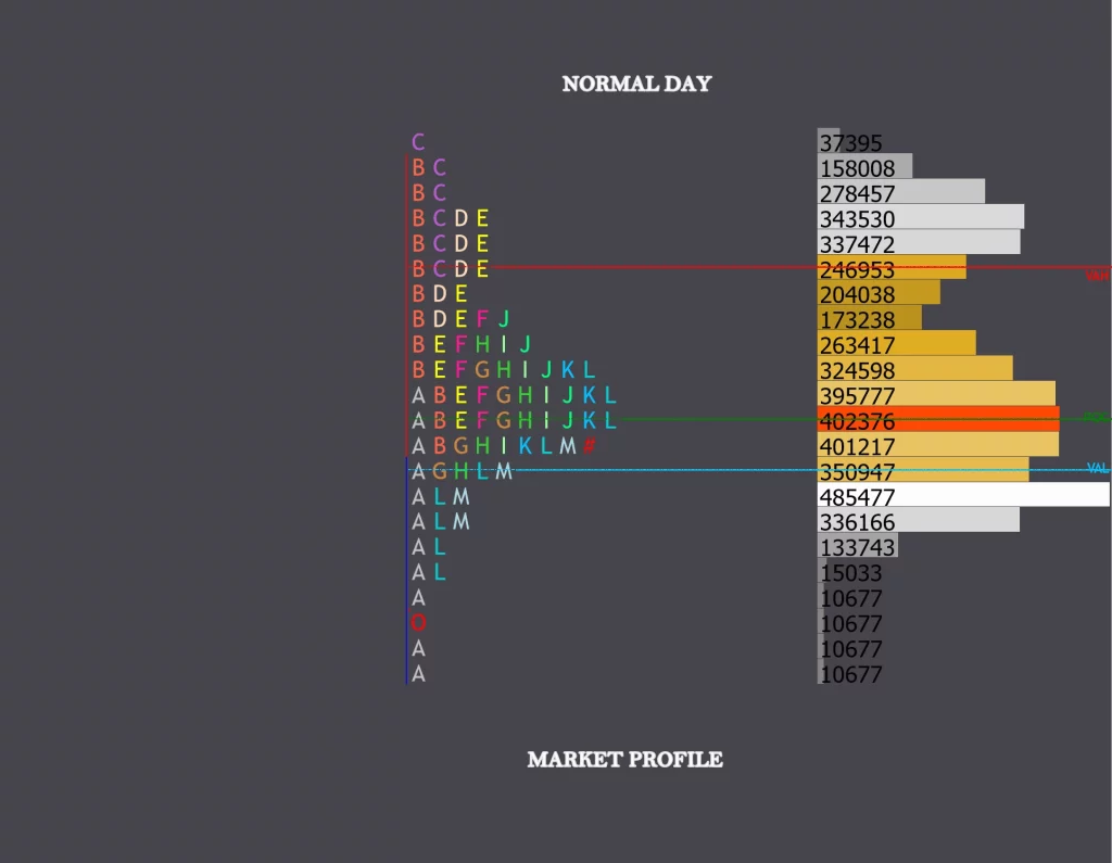 Normal Day Market Profile Indicator